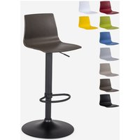 Design-Küchenbarhocker mit verstellbarem mattschwarzem Fuß Grand Soleil Imola Matt - Braun von GRAND SOLEIL