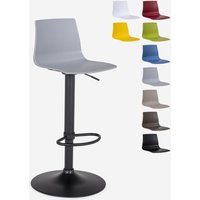 Design-Küchenbarhocker mit verstellbarem mattschwarzem Fuß Grand Soleil Imola Matt - Grau von GRAND SOLEIL