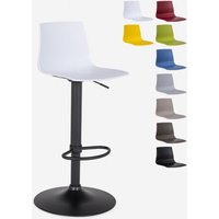 Design-Küchenbarhocker mit verstellbarem mattschwarzem Fuß Grand Soleil Imola Matt - Weiß von GRAND SOLEIL