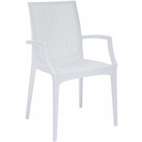 Grand Soleil - Extrahierter Sesselstuhlstuhlgarten mit Harzstruktur Rattan Bristtan Grandsoleil Effekt Effekt - White von GRAND SOLEIL