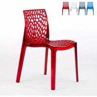 Gruvyer Stapelbarer transparenter Polycarbonat-Stuhl für Bars und Restaurants - Transparent Rot von GRAND SOLEIL