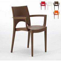 Paris Arm Grand Soleil Stühle aus Polypropylen mit Armlehnen für Bar und Restaurant - Braun von GRAND SOLEIL
