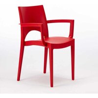 Paris Arm Grand Soleil Stühle aus Polypropylen mit Armlehnen für Bar und Restaurant - Rot von GRAND SOLEIL