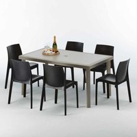 Polyrattan Tisch Rechteckig mit 6 Bunten Stühlen 150x90 Beige Marion Polyrattan Tisch Rechteckig mit 6 Bunten Stühlen 150x90 Beige Marion von GRAND SOLEIL