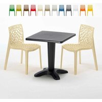Schwarz Quadratisch Tisch und 2 Stühle Farbiges Polypropylen-Innenmastenset Grand Soleil Gruvyer Aia - Beige Schwarz Quadratisch Tisch und 2 Stühle Farbiges Polypropylen-Innenmastenset Grand Soleil Gruvyer Aia - Beige von GRAND SOLEIL