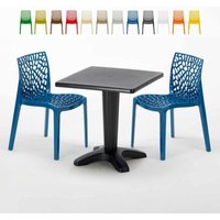 Schwarz Quadratisch Tisch und 2 Stühle Farbiges Polypropylen-Innenmastenset Grand Soleil Gruvyer Aia - Blau Schwarz Quadratisch Tisch und 2 Stühle Farbiges Polypropylen-Innenmastenset Grand Soleil Gruvyer Aia - Blau von GRAND SOLEIL