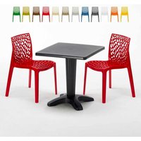 Schwarz Quadratisch Tisch und 2 Stühle Farbiges Polypropylen-Innenmastenset Grand Soleil Gruvyer Aia - Rot Schwarz Quadratisch Tisch und 2 Stühle Farbiges Polypropylen-Innenmastenset Grand Soleil Gruvyer Aia - Rot von GRAND SOLEIL