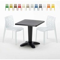 Schwarz Quadratisch Tisch und 2 Stühle Farbiges Polypropylen-Innenmastenset Grand Soleil Gruvyer Aia - Weiß Schwarz Quadratisch Tisch und 2 Stühle Farbiges Polypropylen-Innenmastenset Grand Soleil Gruvyer Aia - Weiß von GRAND SOLEIL