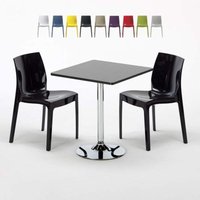Schwarz Quadratisch Tisch und 2 Stühle Farbiges Polypropylen-Innenmastenset Grand Soleil Ice Mojito - Schwarz Schwarz Quadratisch Tisch und 2 Stühle Farbiges Polypropylen-Innenmastenset Grand Soleil Ice Mojito - Schwarz von GRAND SOLEIL