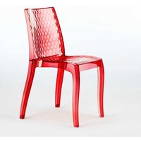 Stapelbare Küchen- und Barstühle aus transparentem Polycarbonat Hypnotic Grand Soleil - Transparent Rot von GRAND SOLEIL
