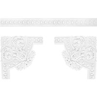 Wand- und Deckenumrandung Fries Stuck pu stoßfest CR702/A: Segment CR702A - 385 x 385 x 30 mm von GRAND DECOR