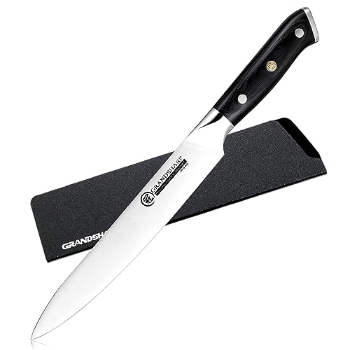 GRAND SHARP Chefmesser, Scharf Fleischmesser Kochmesser 20cm, Profi Messer Küchenmesser aus Hochwertigem Deutscher Carbon Edelstahl [Exquisiter Geschenkverpackung] von GRAND SHARP