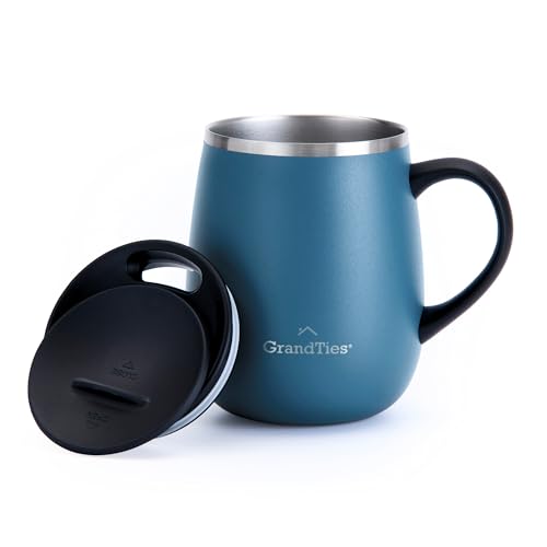 Grandties Thermo Kaffeebecher mit Griff -Schiebedeckel für Spritzschutz 460 ml Weinglasform Coffee To Go Becher Kaffeebecher To Go,Doppelwand-Edelstahl Hält Getränke Warm oder Kalt-Blau Grandties Thermo Kaffeebecher mit Griff -Schiebedeckel für Spritzschutz 460 ml Weinglasform Coffee To Go Becher Kaffeebecher To Go,Doppelwand-Edelstahl Hält Getränke Warm oder Kalt-Blau von GRANDTIES