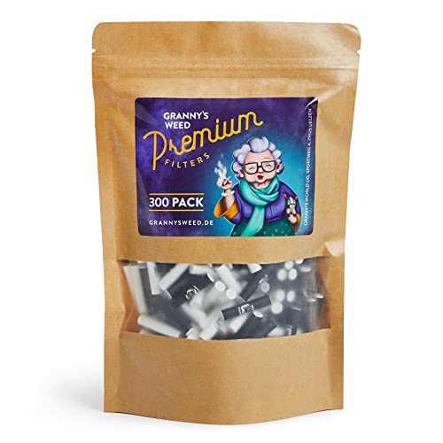 Granny's Exclusive Slim Aktivkohlefilter | Ø 5.9 mm Filtertips | Aus veganer Kokosaktivkohle | 300 Stück in Schwarz & Weiß in hochwertiger Magnetverpackung | Kohlefilter für Selbstdreher von GRANNY'S WEED