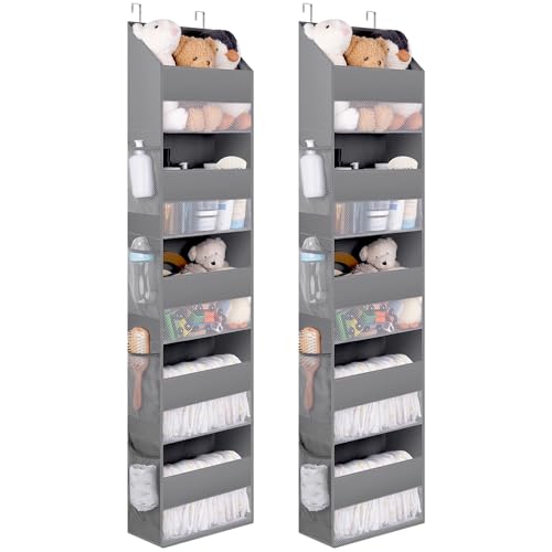 GRANNY SAYS Tür Hängeorganizer mit 5 Fächern, Packung mit 2 hinter der Tür hängenden Speicherorganisator, grau Türregal Zum Einhängen, Türorganizer Hängeorganizer für Schlafzimmer, Tür Hängeregal von GRANNY SAYS