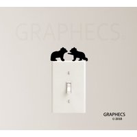 Bär Jungtiere Vinyl Aufkleber Lichtschalter Kinder Kinderzimmer-Dekor von GRAPHECS