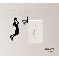 Basketball Mädchen Vinyl Aufkleber Lichtschalter Kinderdeko von GRAPHECS