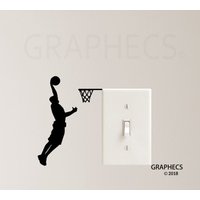 Basketball Spieler Vinyl Aufkleber Lichtschalter Kinderdeko von GRAPHECS
