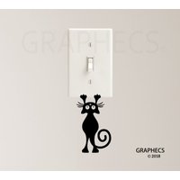 Fallende Katze Vinyl Aufkleber Lichtschalter Kinder Kindergarten von GRAPHECS