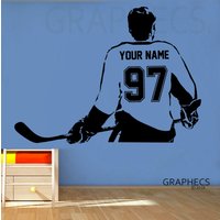 Hockey-Aufkleber - Wählen Sie Ihren Namen Und Ihre Zahlen, Personalisierter Hockeyspieler-Wandaufkleber, Vinyl-Aufkleber, Dekor, Kinderzimmer, Hk01 Hockey-Aufkleber - Wählen Sie Ihren Namen Und Ihre Zahlen, Personalisierter Hockeyspieler-Wandaufkleber, Vinyl-Aufkleber, Dekor, Kinderzimmer, Hk01 von GRAPHECS