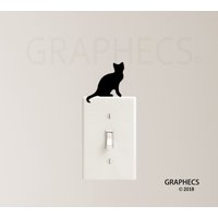 Katze Sitzend Vinyl Aufkleber Lichtschalter Kinder Kindergarten von GRAPHECS