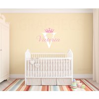 Prinzessin Krone Personalisierte Name Wandtattoo - Benutzerdefinierte Mädchen Erste Monogramm Aufkleber Zeichen Baby Kinderzimmer Wand-Dekor Prinzessin Krone Personalisierte Name Wandtattoo - Benutzerdefinierte Mädchen Erste Monogramm Aufkleber Zeichen Baby Kinderzimmer Wand-Dekor von GRAPHECS