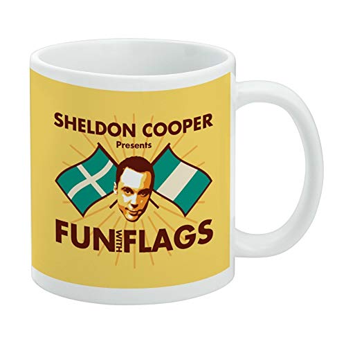 Big Bang Theory Sheldon Cooper Tasse mit Flaggen, Weiß von GRAPHICS & MORE