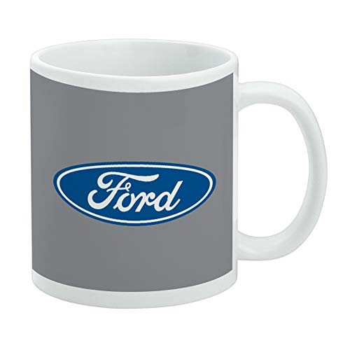 GRAPHICS & MORE Ford Motor Company Keramik-Kaffeetasse mit ovalem Logo, Geschenk für Kaffee, Tee und heiße Getränke, 325 ml, Weiß von GRAPHICS & MORE