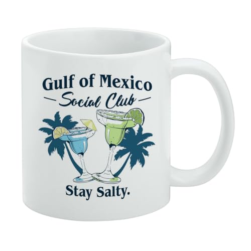 GRAPHICS & MORE Gulf of Mexico Stay Salty Keramik-Kaffeetasse, originelles Geschenk für Kaffee, Tee und heiße Getränke, 325 ml, Weiß von GRAPHICS & MORE