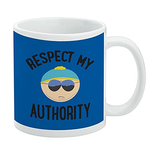 GRAPHICS & MORE South Park Cartman Keramik-Kaffeetasse mit Aufschrift "Respect my Authority", Geschenkidee für Kaffee, Tee und heiße Getränke, 325 ml, Weiß von GRAPHICS & MORE