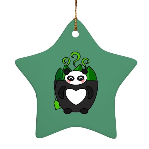 GRAPHICS & MORE Tasse mit grünem Tee im riesigen Pandabär, sternförmig, Porzellan, Feiertags-Weihnachtsbaum-Ornament, 7,9 cm GRAPHICS & MORE Tasse mit grünem Tee im riesigen Pandabär, sternförmig, Porzellan, Feiertags-Weihnachtsbaum-Ornament, 7,9 cm von GRAPHICS & MORE