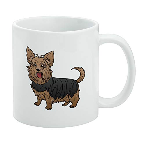 GRAPHICS & MORE Yorkshire Terrier Yorkie mit ausgestreckter Zunge, Weiß von GRAPHICS & MORE