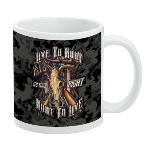 Live to Hunt Keramik-Kaffeetasse, originelles Geschenk für Kaffee, Tee und heiße Getränke, 325 ml, Weiß Live to Hunt Keramik-Kaffeetasse, originelles Geschenk für Kaffee, Tee und heiße Getränke, 325 ml, Weiß von GRAPHICS & MORE
