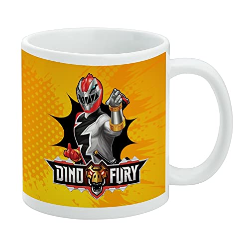 Power Rangers Dino Fury Red Ranger Keramik-Kaffeetasse, originelles Geschenk für Kaffee, Tee und heiße Getränke, 325 ml, Weiß von GRAPHICS & MORE