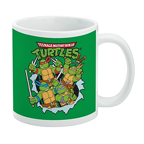 Teenage Mutant Ninja Turtles Group Retro Keramik Kaffeetasse Neuheit Geschenk Tassen für Kaffee, Tee und heiße Getränke, 325 ml, Weiß von GRAPHICS & MORE