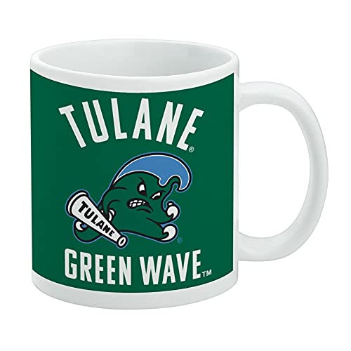 Tulane University Green Wave Keramik Kaffeetasse, Neuheit Geschenk Tassen für Kaffee, Tee und heiße Getränke, 325 ml, Weiß von GRAPHICS & MORE
