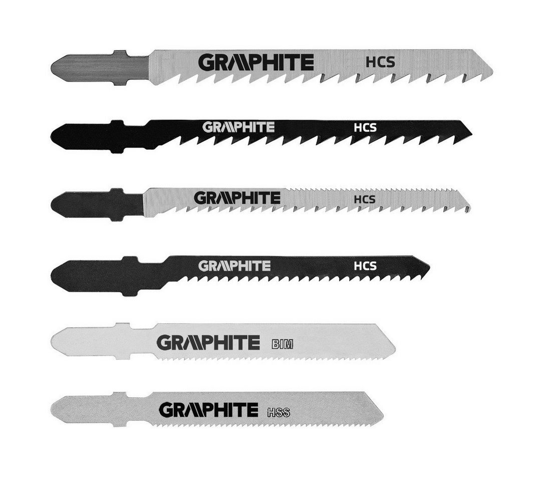 GRAPHITE Stichsägeblatt SET (4x Holz, 1x Metall, 1x Universal) 6 Stück von GRAPHITE