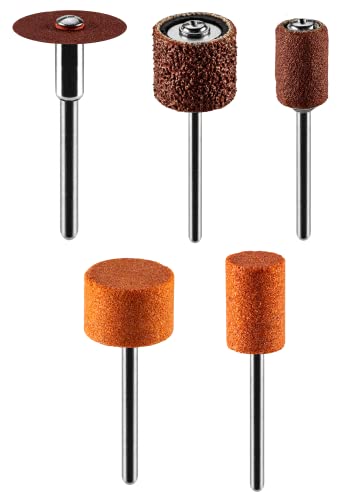GRAPHITE Zubehör für Minischleifer, Schleifbänder 6,3 mm, 4x K120, 12 mm, 4x K60, 2x Schleiftrommel, 4x Schleifsteine, 36x Schleifteller 20 mm, Schaft 3,2 mm, Satz mit 52 Stück von GRAPHITE