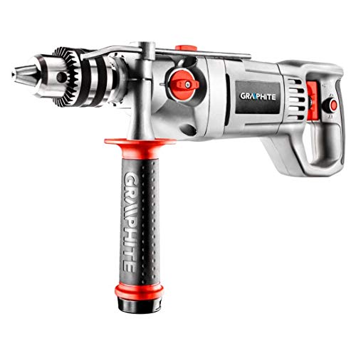 GRAPHITE Schlagbohrmaschine 1050W 2-Gang Bohrmaschine mit Schlagfunktion 16mm Bohrfutter 2500 U/min Rechts/Links 40mm Holz 20mm Beton 16mm Stahl von GRAPHITE