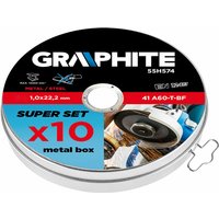 Graphite - Trennscheibe f. Metall 115x1.0x22,2 mm 10er Box von GRAPHITE