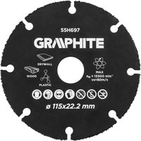 HM-Trennscheibe für Holz und Kunststoff 115 x 22,2 mm HM-Trennscheibe für Holz und Kunststoff 115 x 22,2 mm von GRAPHITE