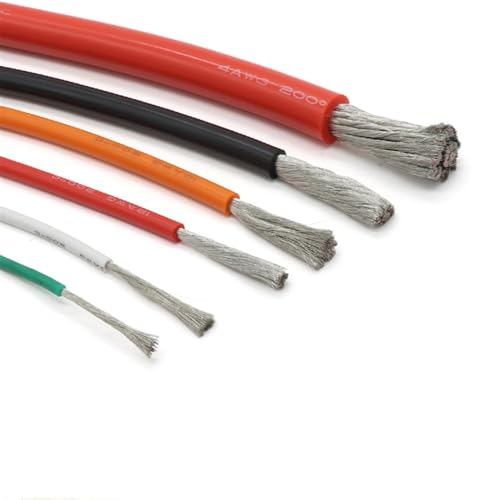 Außenverlängerung 1 Meter 12AWG 13AWG 14AWG 15AWG 16AWG 17AWG 18AWG 20AWG 30AWG Kabel Extra weicher hitzebeständiger Silikondraht Solarummantelung(Red,12 AWG) von GRASAKY