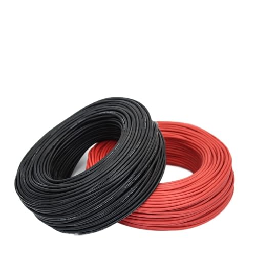 Außenverlängerung 1 Meter 5 Meter Rot Schwarz Gelb Grün Grau Lila Weiß Blau Farbe Silikondraht 10AWG bis 15AWG Kabel Solarummantelung(Color:5Meter Red 5Meter Black,Size:14 AWG) von GRASAKY