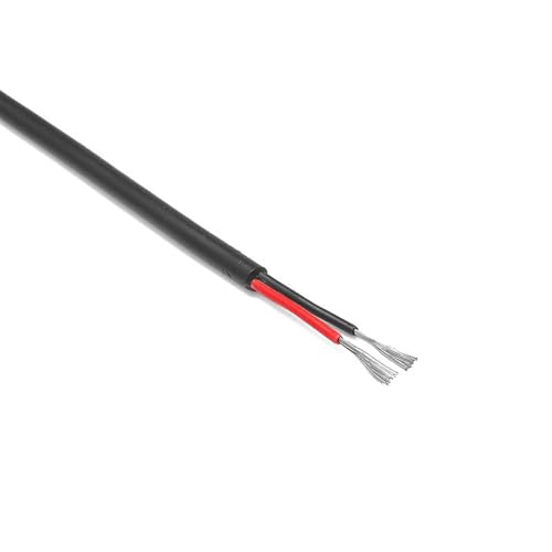 Außenverlängerung 2 Leiter 12V Außenlautsprecher Draht Flexible PVC-ummantelte LED-Leuchten Audioprojekt Rundes Elektrokabel Solarummantelung(Color:Black 3meter,Size:26 AWG) von GRASAKY