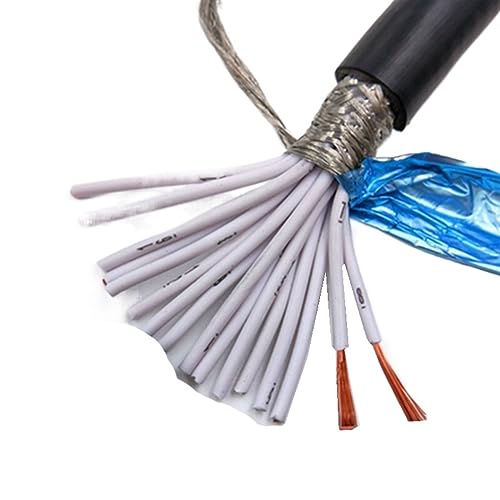 Außenverlängerung 2 Meter Steuersignalleitung 2 3 4 5 6 7 8 10 12 14 16 20 24-adriges PVC-Kabel 22 AWG 0,3 0,5 0,75 mm abgeschirmter Draht Solarummantelung(Black0.2mm,16-core) von GRASAKY