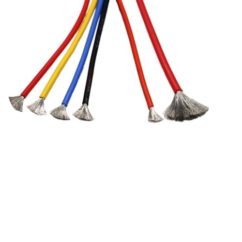 Außenverlängerung Hitzebeständige weiche Silikondrähte DIY Elektrokabel for Modellkabelbäume 18AWG 20AWG 22AWG Solarummantelung(Color:Schwarz,Size:1Meter 20 AWG) von GRASAKY