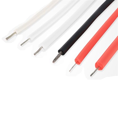 Außenverlängerung UL3239 Silikon verzinnter Kupferdraht 6KV 10KV 20KV Hochspannungskabel Hochtemperatur 22AWG 20AWG 18AWG 16AWG Solarummantelung(Color:White,Size:10meter 10KV-28AWG) von GRASAKY