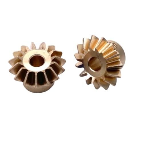 GRASAKY 2 Stück 0,3 M 8 Zähne Kegelrad Kupfer 90 Grad Gehrung Kegelrad 1:1 Verhältnis 1 mm Bohrung Statische Modifikation Ritzel Kegelradgetriebe von GRASAKY