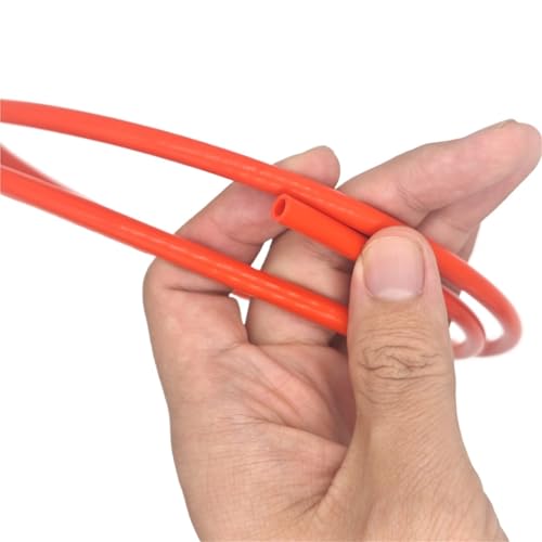 GRASAKY PTFE-Schlauch, teflonisoliert, starre Kapillare, F4-Rohr, Innendurchmesser 2,5 mm x 4 mm Außendurchmesser, hochtemperaturbeständiger Übertragungsschlauch, 3 kV, bunt Zubehör(Red) von GRASAKY