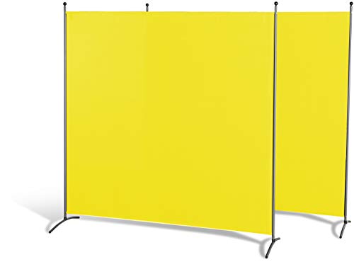 GRASEKAMP Qualität seit 1972 Doppelpack Stellwand 180x180 cm - gelb - Paravent Raumteiler Trennwand Sichtschutz von GRASEKAMP Qualität seit 1972